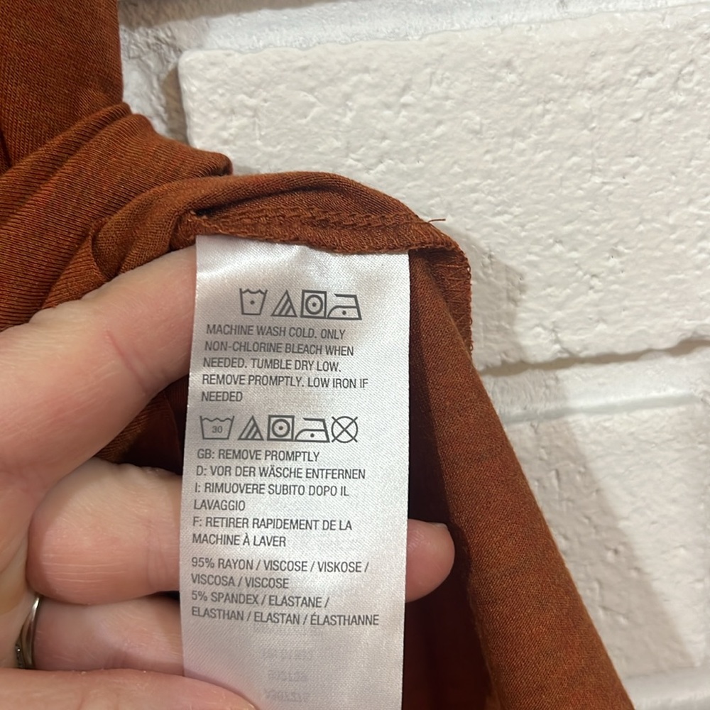 LOGO by Lori Goldstein Burnt Orange Layers Sleeveless Top - Picture 4 of 6
